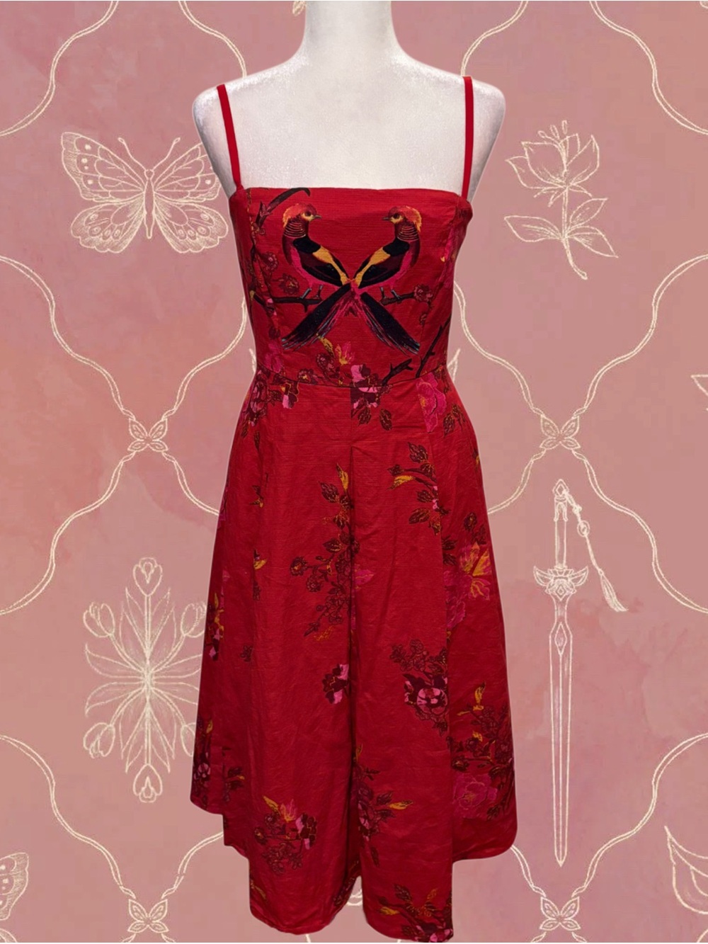 Botanical Canvas Midi Dress